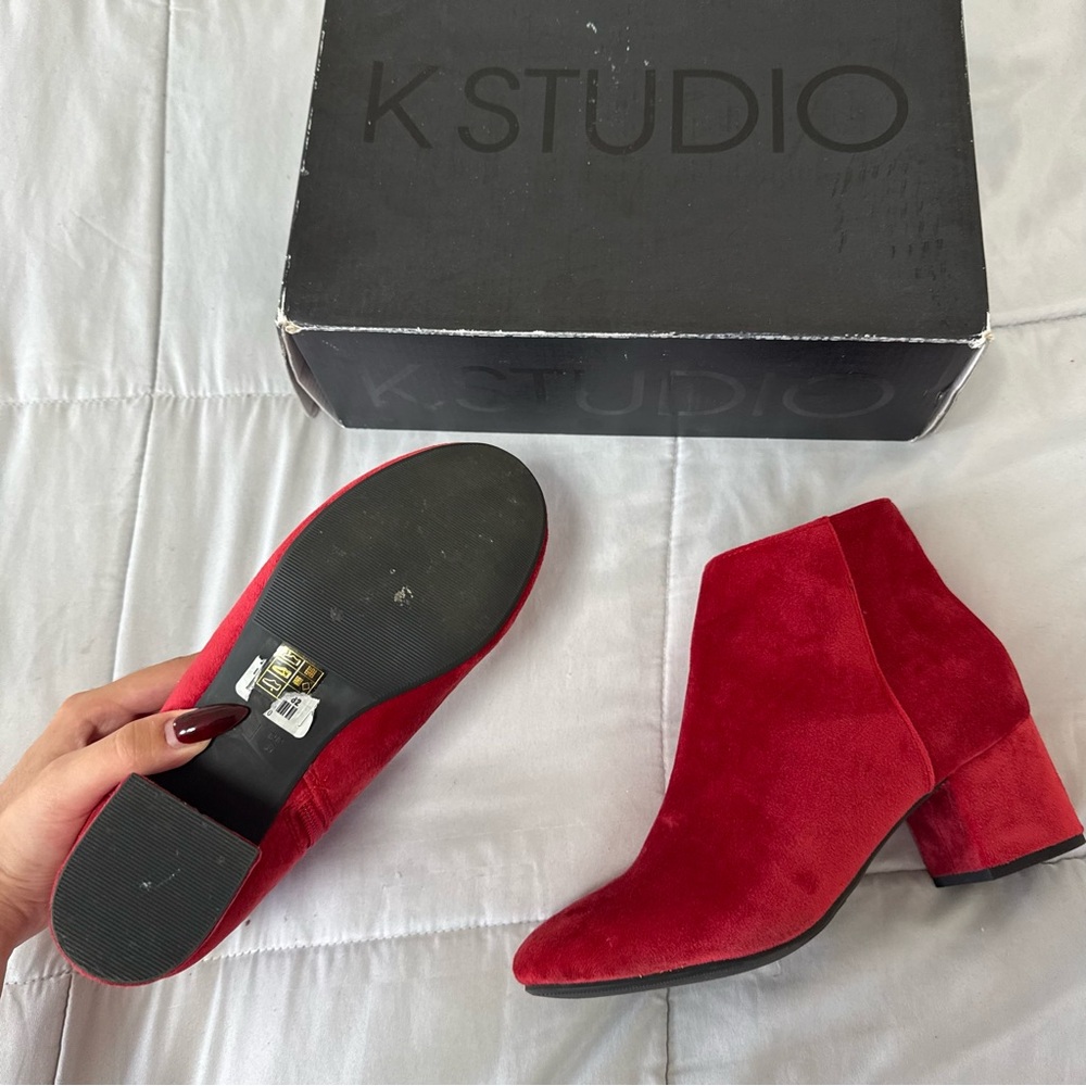 Red Ankle Boots - Picture 5 of 5